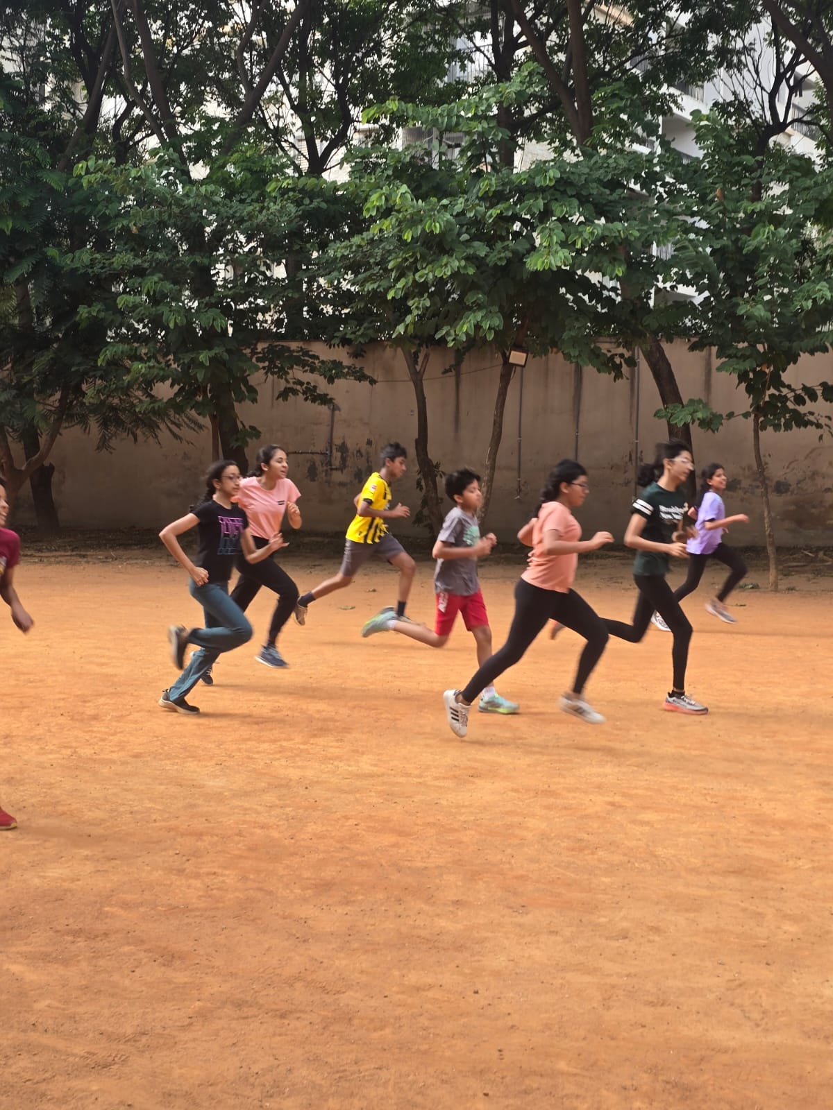 kids sprinting