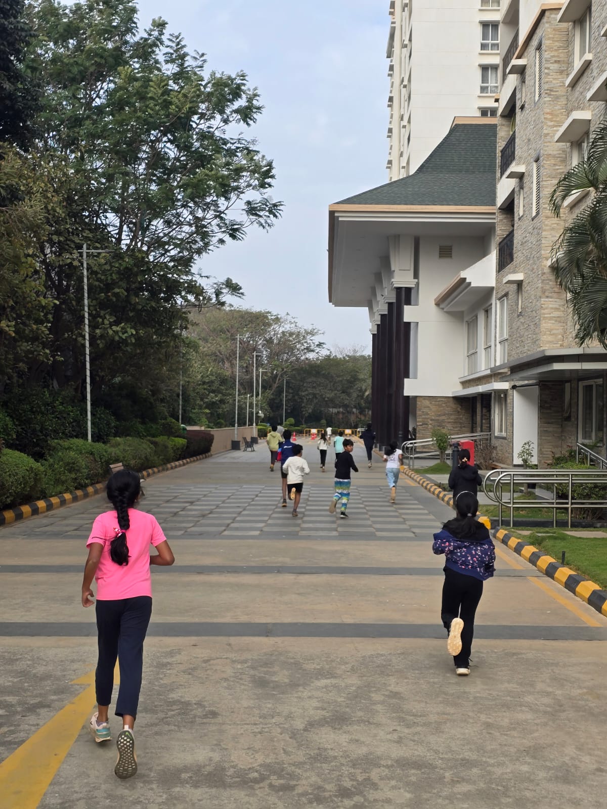 kids running in partment